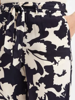 comma Hosen<Damen Culotte marine weiß gemustert