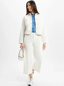 comma casual identity Hosen<Damen Culotte - Alva ecru uni