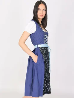JCC Kleider<Damen Dirndl blau gemustert