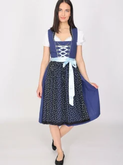JCC Kleider<Damen Dirndl blau gemustert