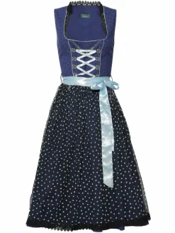 JCC Kleider<Damen Dirndl blau gemustert