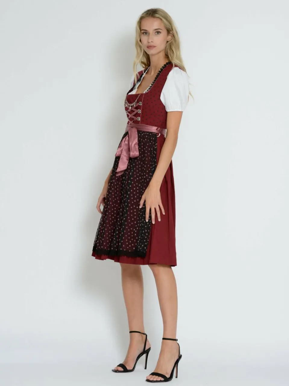 JCC Kleider<Damen Dirndl rot gemustert