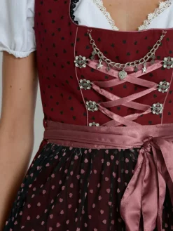JCC Kleider<Damen Dirndl rot gemustert