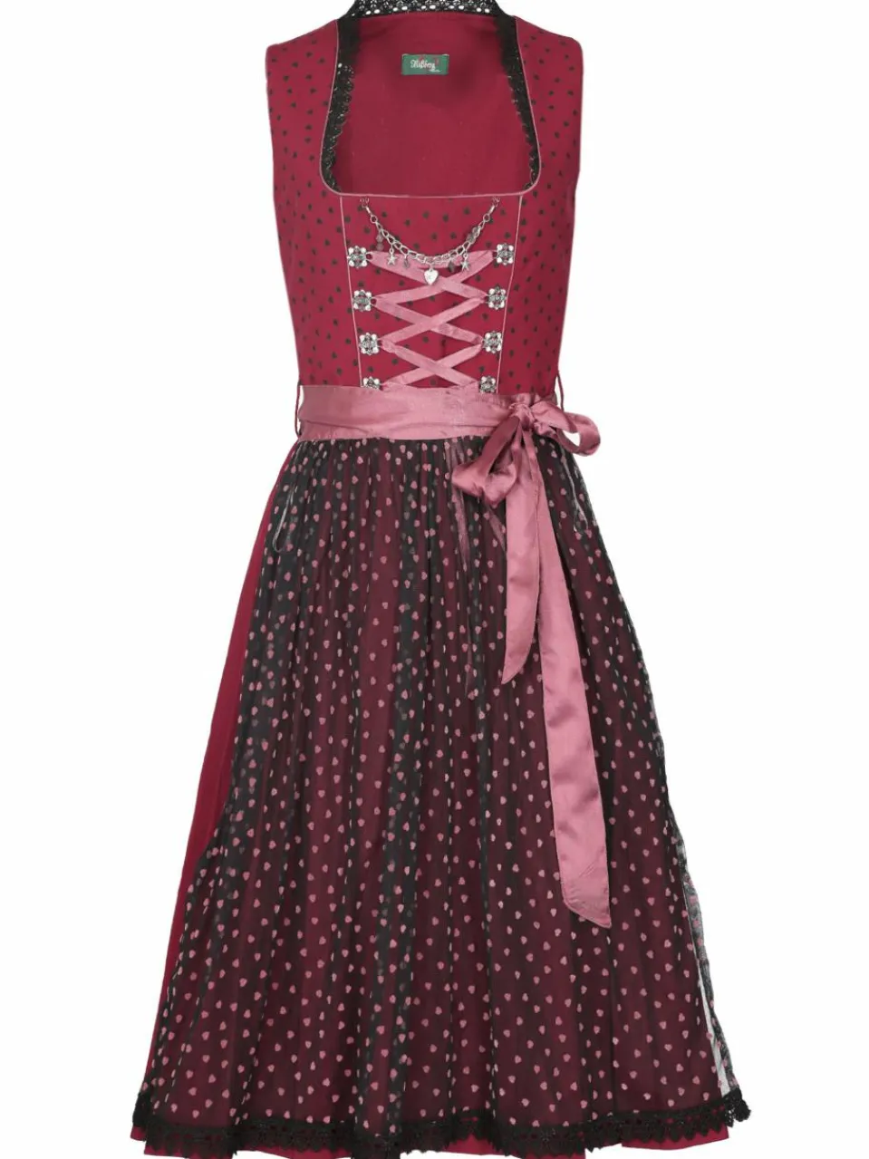 JCC Kleider<Damen Dirndl rot gemustert