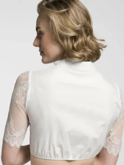 Spieth & Wenksy Blusen<Damen Dirndl - Becky weiß gemustert