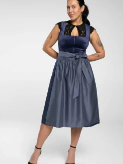 Spieth & Wenksy Kleider<Damen Dirndl - Frieda-Vendewaa blau uni