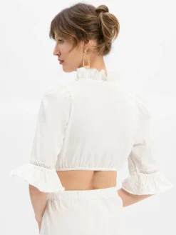 Krüger Dirndl Blusen<Damen Dirndlbluse ecru uni