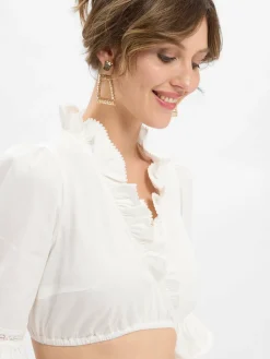 Krüger Dirndl Blusen<Damen Dirndlbluse ecru uni