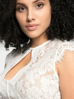 Spieth & Wenksy Blusen<Damen Dirndlbluse - Flammen Vendewaa weiß uni