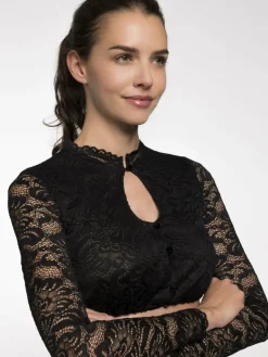 Spieth & Wenksy Blusen<Damen Dirndlblusen - Amerika schwarz uni