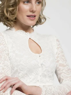 Spieth & Wenksy Blusen<Damen Dirndlblusen - Amerika weiß uni