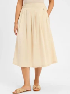 Fynch-Hatton Röcke<Damen Faltenrock sand uni