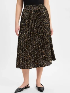 Franco Callegari Röcke<Damen Faltenrock schwarz camel gemustert