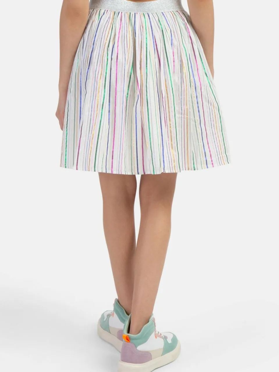 MyMo Röcke<Damen Faltenrock weiß gestreift