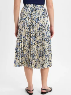 Franco Callegari Röcke<Damen Faltenrock ecru blau gemustert