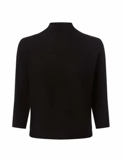 comma Pullover & Strickjacken<Damen Feinstrickpullover schwarz uni