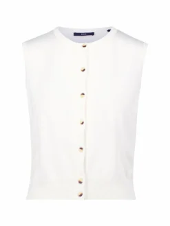 zero Pullover & Strickjacken<Damen Feinstrickweste beige uni