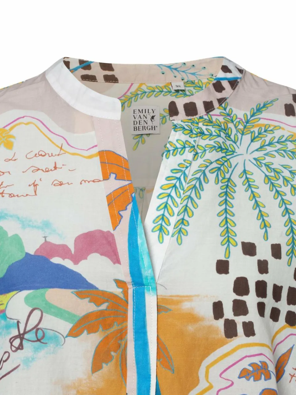 Emily van den Bergh Blusen<Damen Feizeitbluse weiß mehrfarbig gemustert