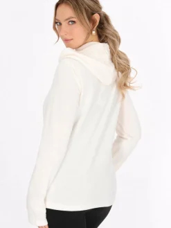 Faina Sweatshirts & Sweatjacken<Damen Fleecejacke ecru uni