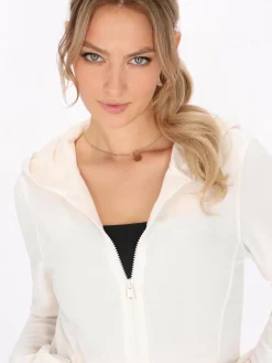 Faina Sweatshirts & Sweatjacken<Damen Fleecejacke ecru uni