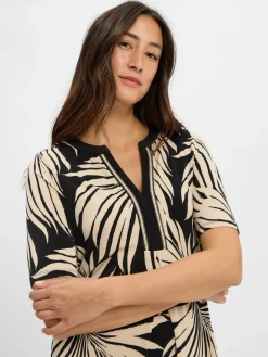 s.Oliver BLACK LABEL Kleider<Damen Freizeitkleid schwarz sand gemustert