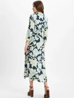 More & More Kleider<Damen Freizeitkleid marine grün gemustert