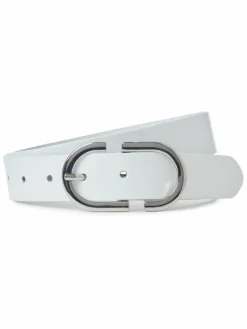 Weinmann Gürtel<Damen Gürtel aus Leder weiß uni