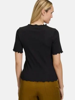 Cartoon Shirts & Tops<Damen Halbarm-Shirt schwarz uni