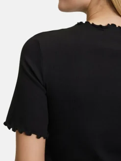 Cartoon Shirts & Tops<Damen Halbarm-Shirt schwarz uni