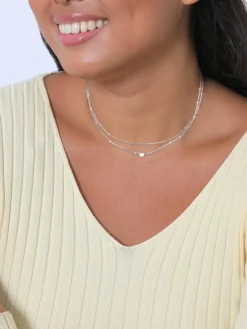 Elli Schmuck<Damen Halskette silber uni