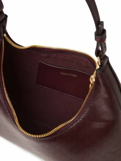 Calvin Klein Taschen & Rucksäcke<Damen Handtasche aubergine schwarz gemustert