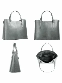 Cluty Taschen & Rucksäcke<Damen Handtasche grau uni