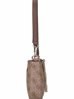 GUESS Taschen & Rucksäcke<Damen Handtasche - Noelle II Mini Top Zip SHB 72720 Logo braun uni