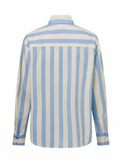 Franco Callegari Collection Blusen<Damen Hemdbluse hellblau beige gestreift