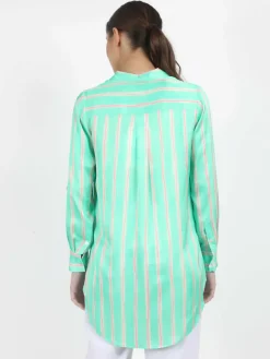 Vicci Germany Blusen<Damen Hemdbluse grün gestreift
