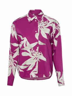 Marc O'Polo Blusen<Damen Hemdbluse himbeer lind bedruckt