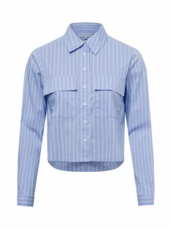 Marie Lund Blusen<Damen Hemdbluse hellblau weiß gestreift