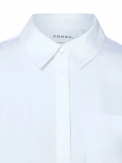 comma Blusen<Damen Hemdbluse weiß uni