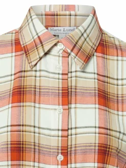 Marie Lund Collection Blusen<Damen Hemdbluse ecru orange kariert