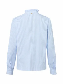 Rich & Royal Blusen<Damen Hemdbluse hellblau weiß gestreift