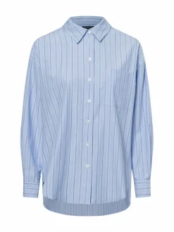 Marie Lund Blusen<Damen Hemdbluse hellblau weiß gestreift