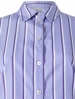 MAERZ Blusen<Damen Hemdbluse flieder weiß gestreift