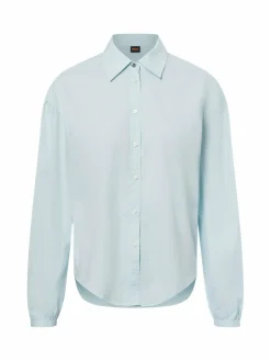 BOSS Orange Blusen<Damen Hemdbluse - Barby hellblau uni