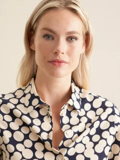 Seidensticker Blusen<Damen Hemdbluse - Druck blau bedruckt