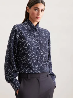 Seidensticker Blusen<Damen Hemdbluse - Druck blau bedruckt