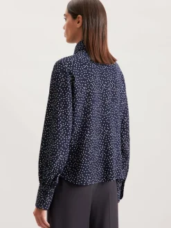 Seidensticker Blusen<Damen Hemdbluse - Druck blau bedruckt