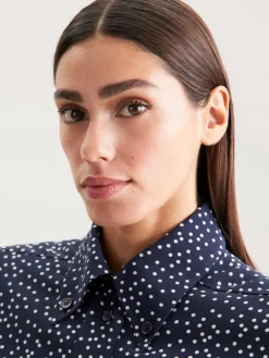 Seidensticker Blusen<Damen Hemdbluse - Druck blau bedruckt