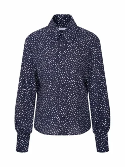 Seidensticker Blusen<Damen Hemdbluse - Druck blau bedruckt