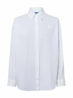 HUGO BLUE Blusen<Damen Hemdbluse - Elisana weiß uni