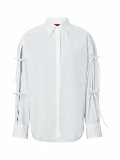 HUGO Blusen<Damen Hemdbluse - Evangelina weiß uni